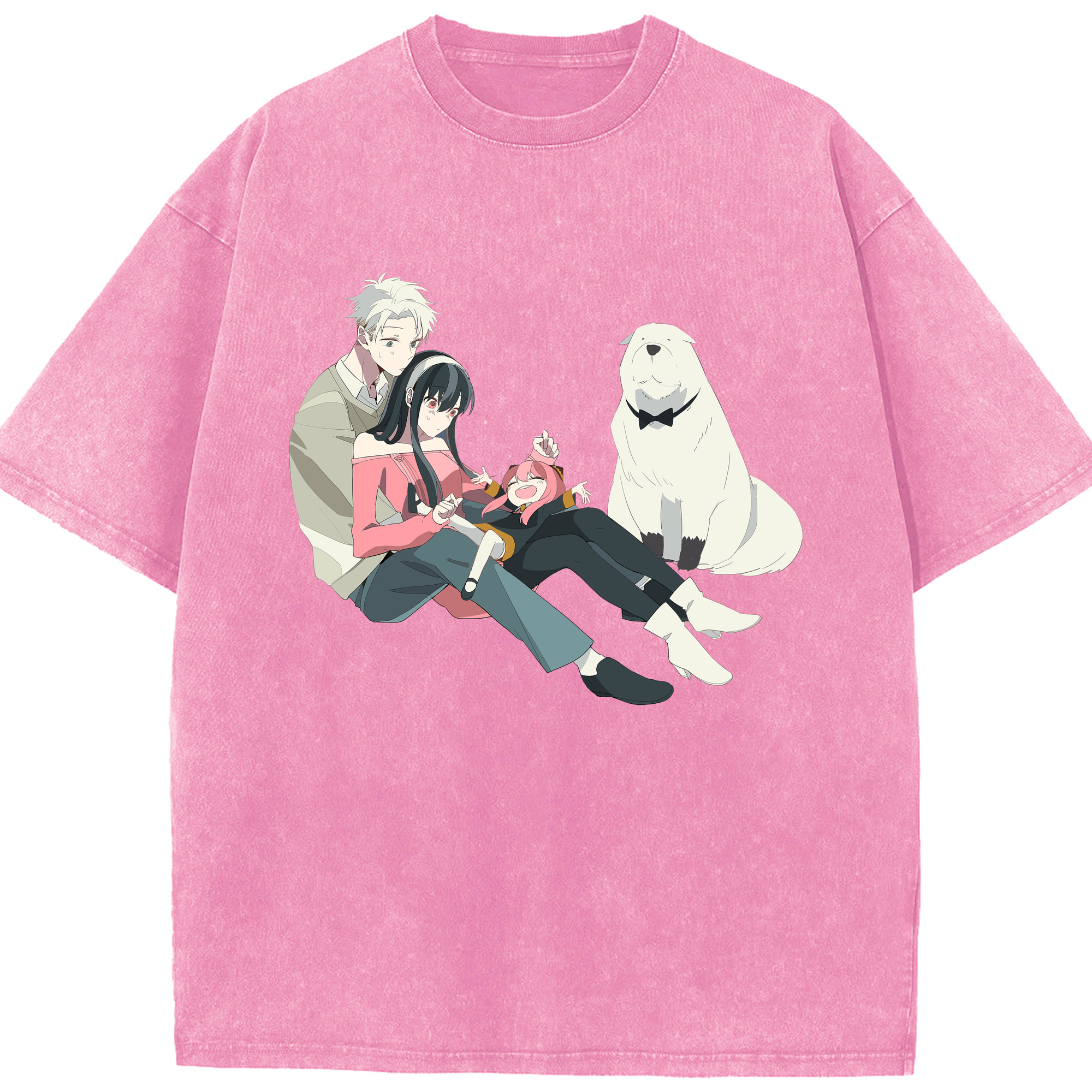 （画像用） SPY×FAMILY间谍家家酒 綿100% ヴィンテージ風 半袖Tシャツ（フロントプリント）